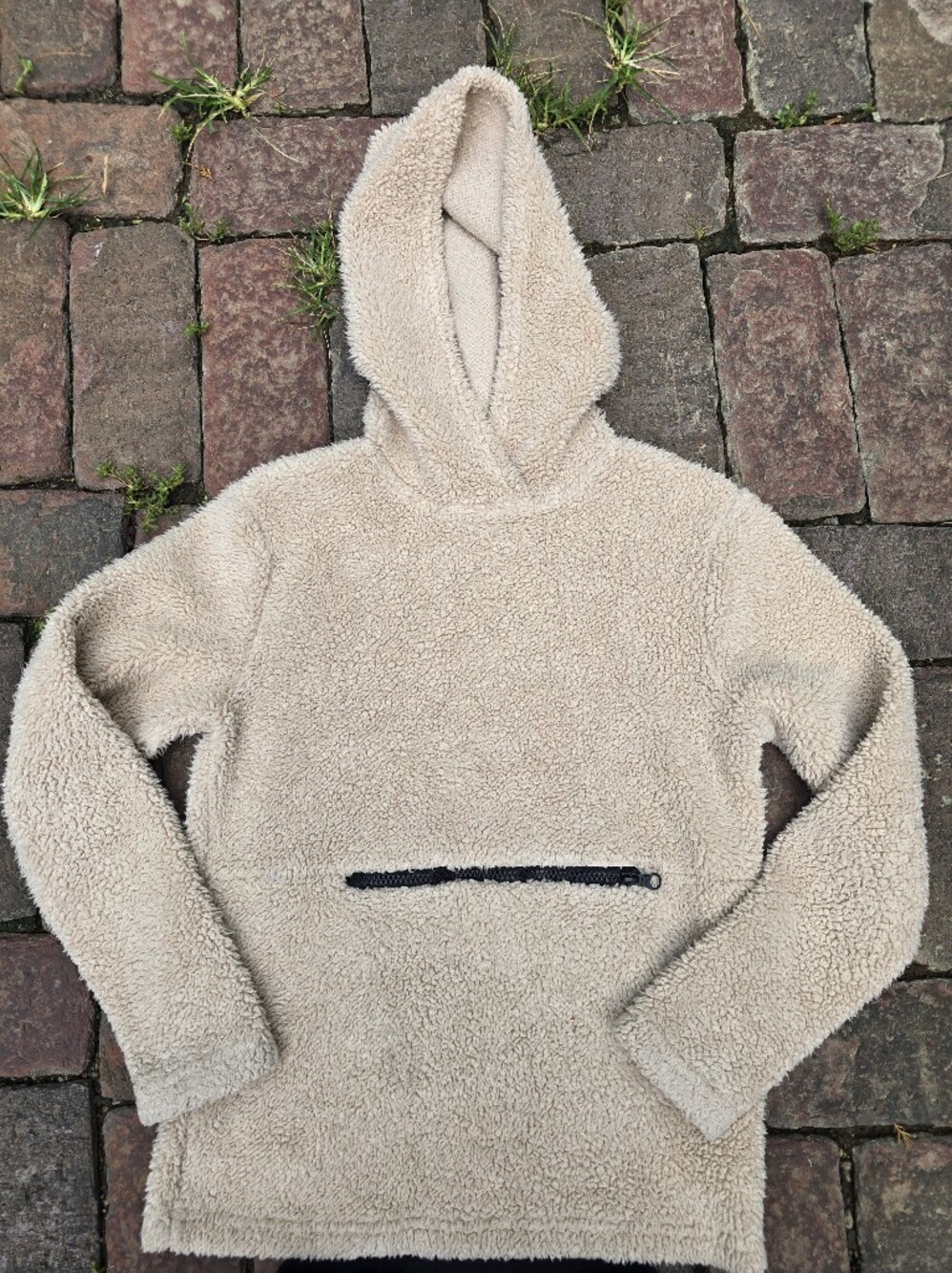 Zella Girl Tan Sherpa Hoodie & Black Legging BTS Outfit Athletic Set Warm Cozy